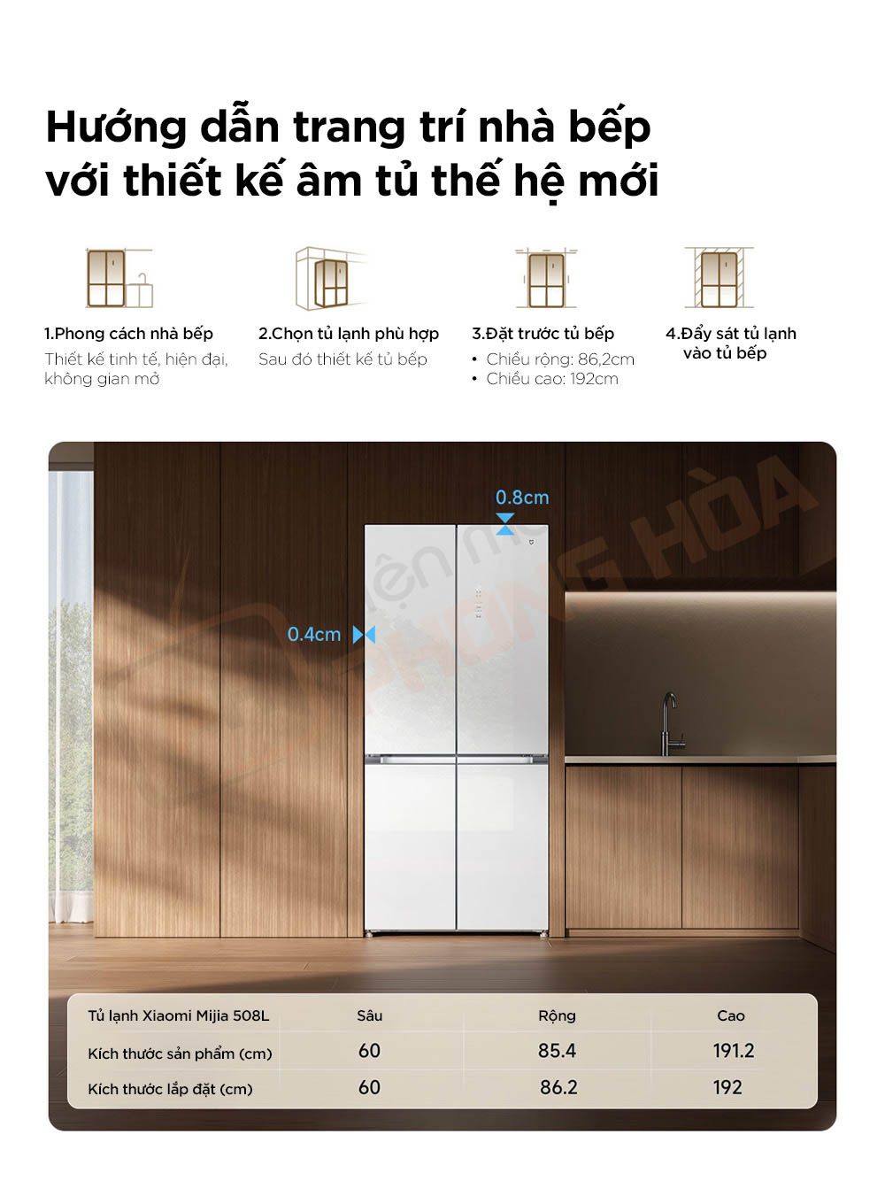 xiaomi mijia 508l 11 Tủ lạnh 4 cánh Xiaomi Mijia 508L BCD-508WGBI