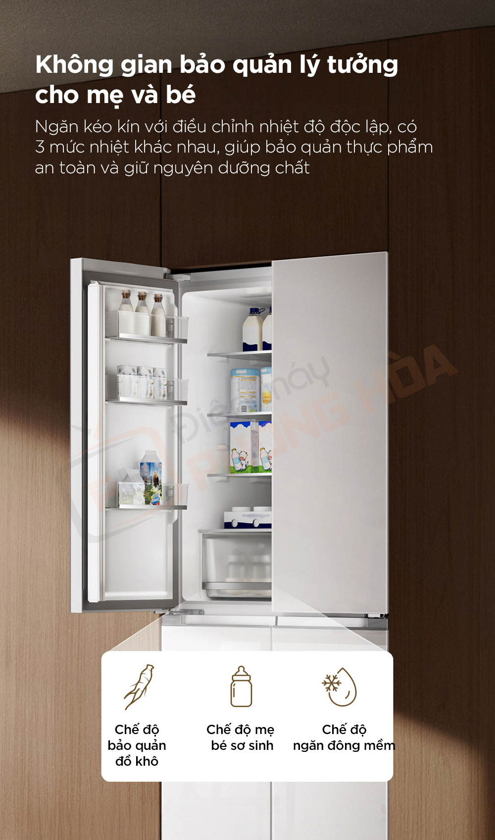 xiaomi mijia 508l 17 Tủ lạnh 4 cánh Xiaomi Mijia 508L BCD-508WGBI