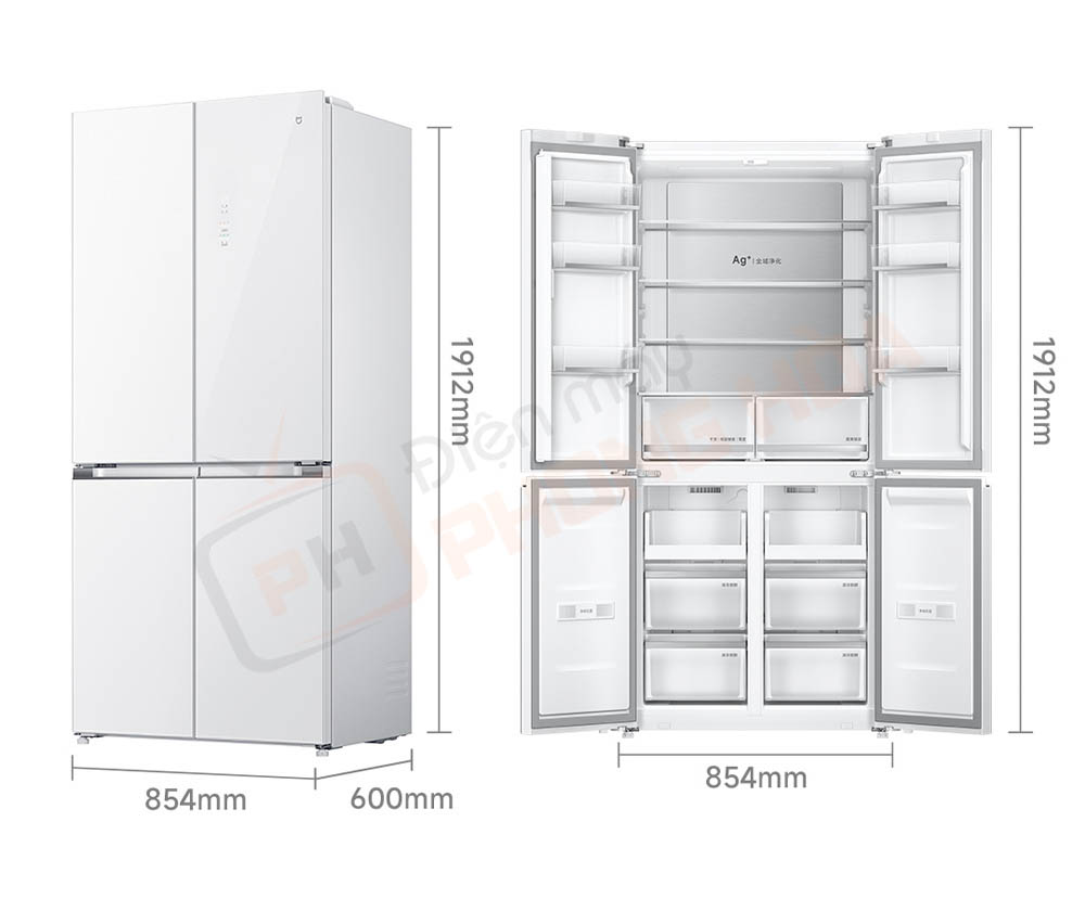 xiaomi mijia 508l 25 Tủ lạnh 4 cánh Xiaomi Mijia 508L BCD-508WGBI