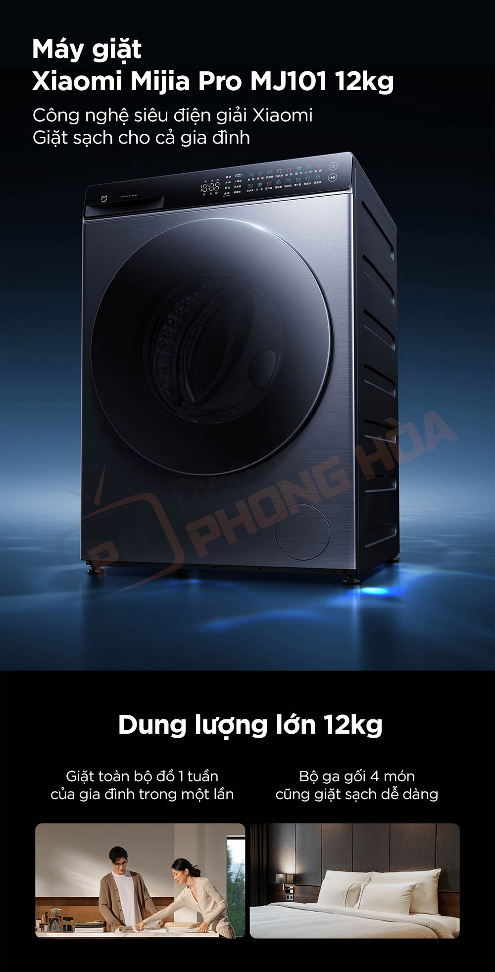 may giat xiaomi mijia pro mj101 1 Máy giặt Xiaomi Mijia Pro MJ101