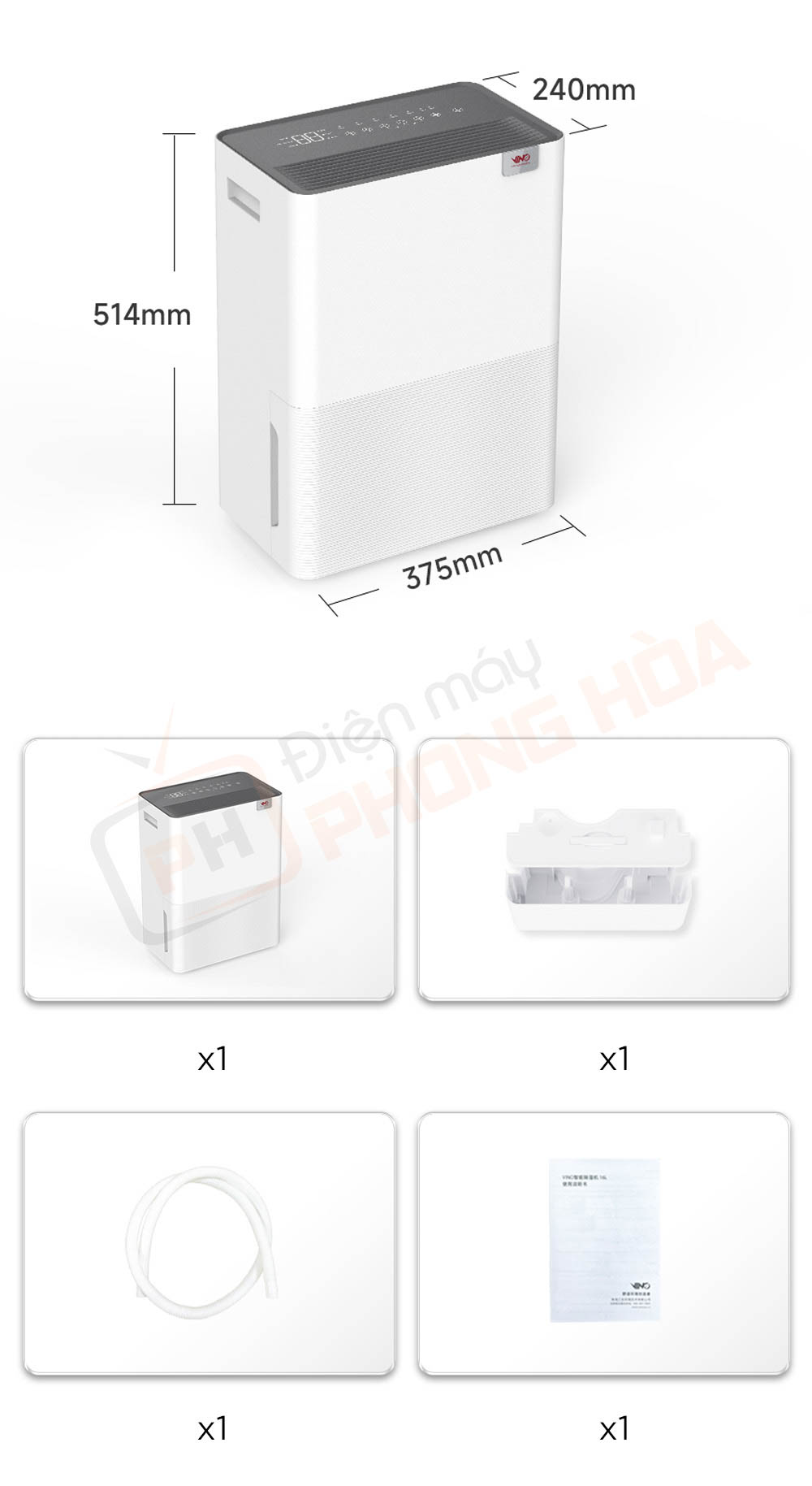 may hut am vino 40l 14 Máy hút ẩm VINO 40L