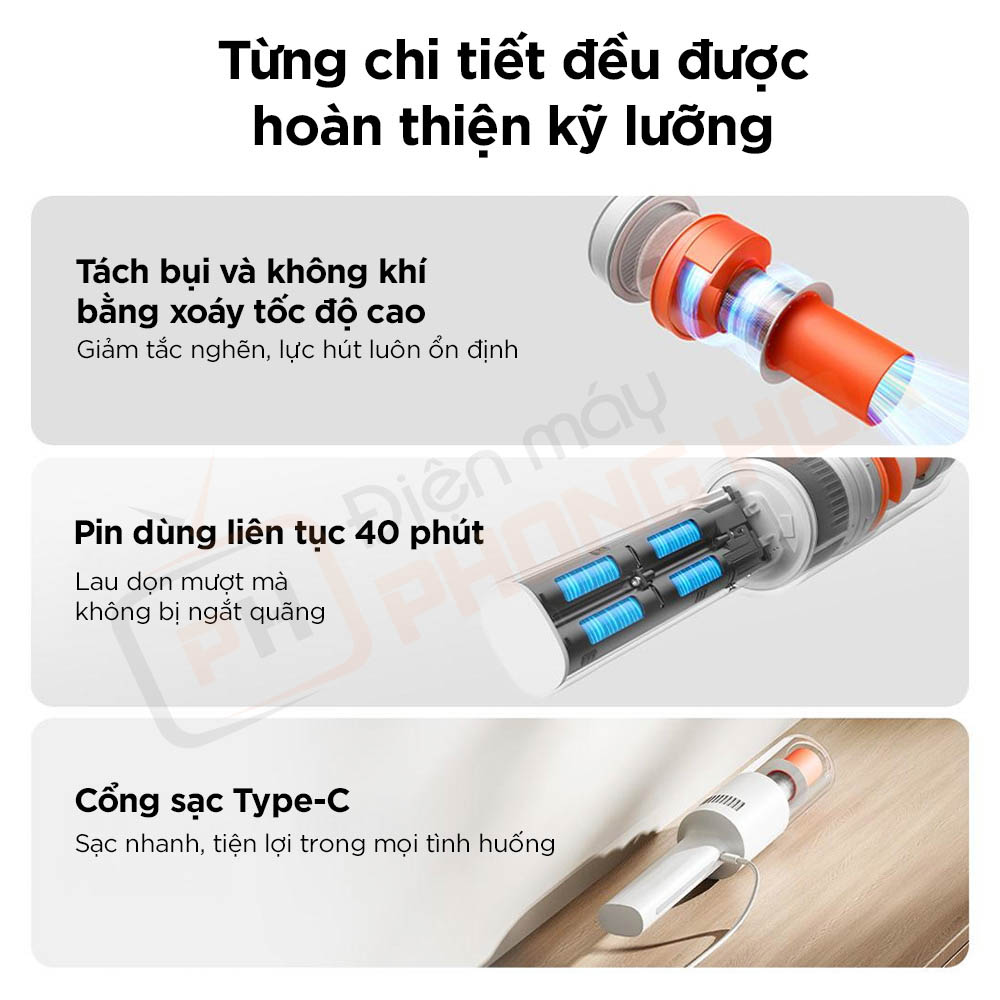 Máy hút bụi cầm tay Xiaomi Mijia E204 Máy hút bụi cầm tay Xiaomi Mijia E204