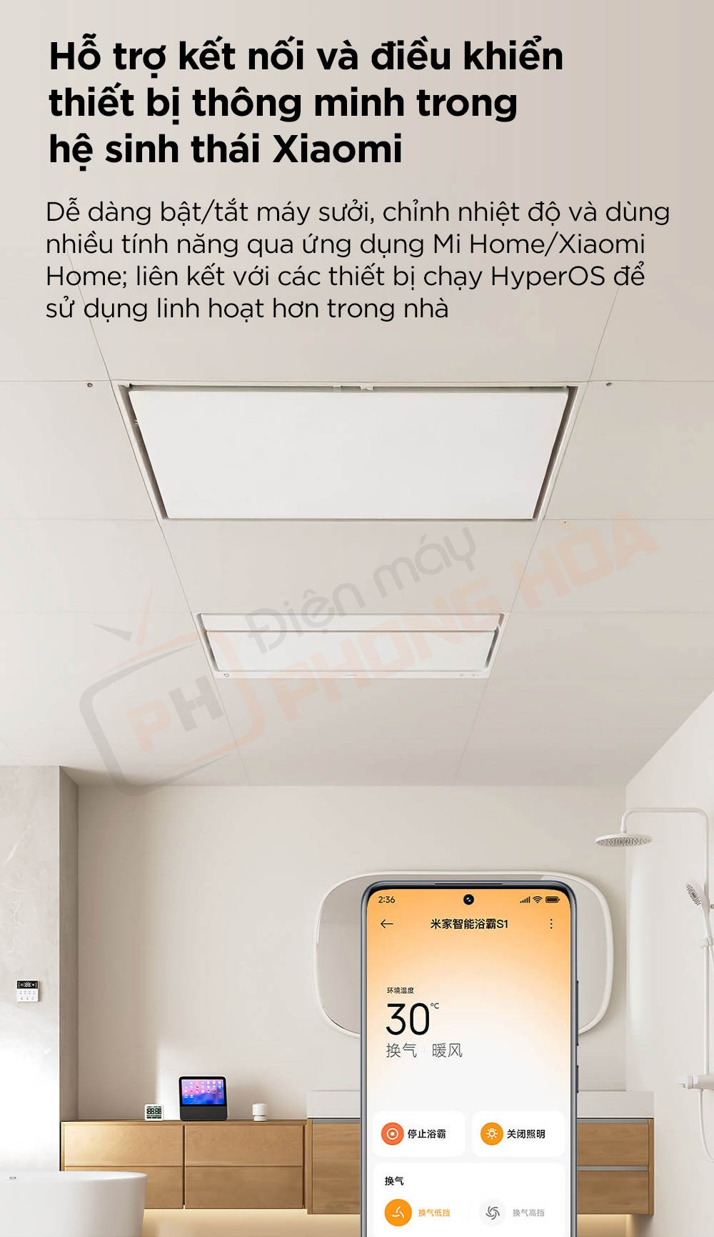 may suoi nha tam xiaomi mijia s1 2 1 Máy sưởi nhà tắm Xiaomi Mijia S1