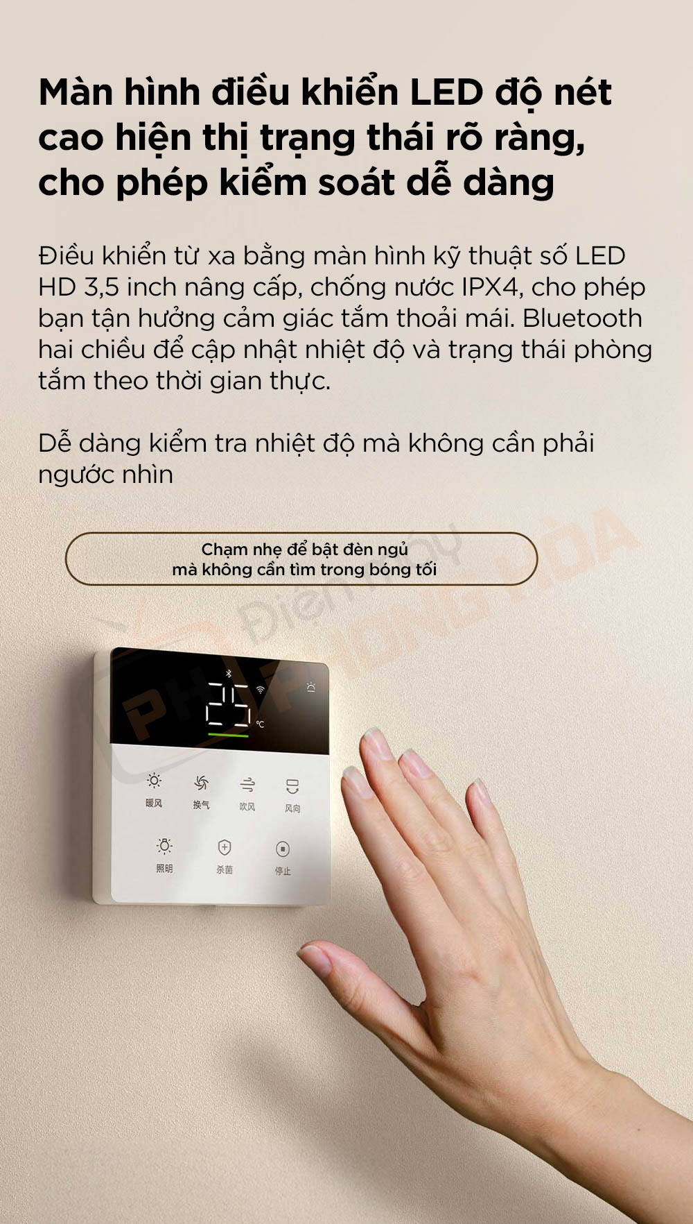 may suoi nha tam xiaomi mijia s1 9 Máy sưởi nhà tắm Xiaomi Mijia S1