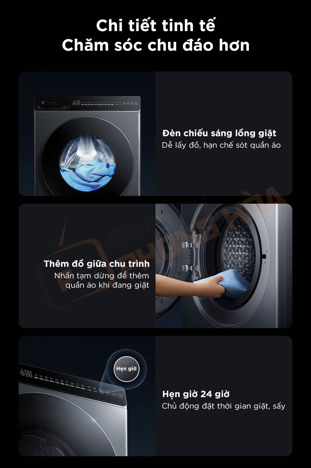 may giat mijia MJ105 pro 22 máy giặt mijia 105pro chi tiết tinh tế