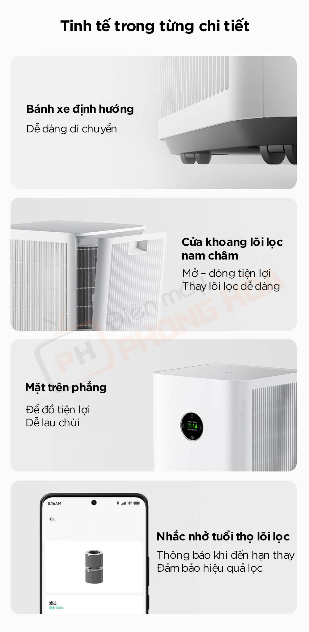 may loc khong khi xiaomi air purifier 6 pro 17 Máy lọc không khí Xiaomi Air Purifier 6 Pro