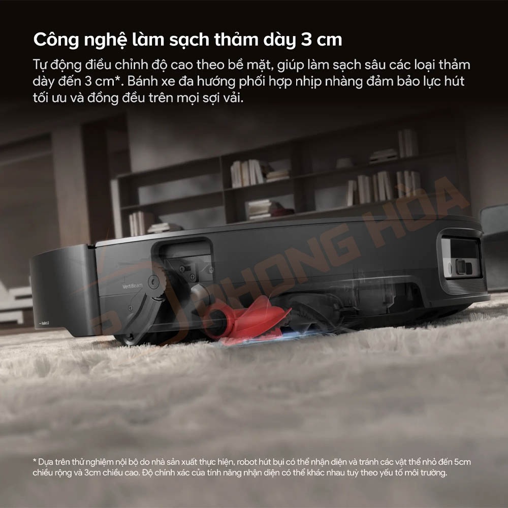 robot hut bui lau nha roborock saros 20 sonic 15 Xử lý thảm dày đến 3cm