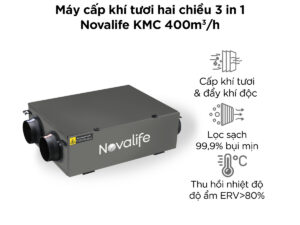 Máy cấp khí tươi hai chiều 3 in 1 Novalife KMC 400m³/h